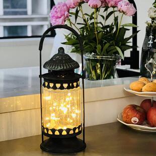 摆件户外摩洛哥风灯蜡烛台阳台布置庭院草地氛围灯花园装饰