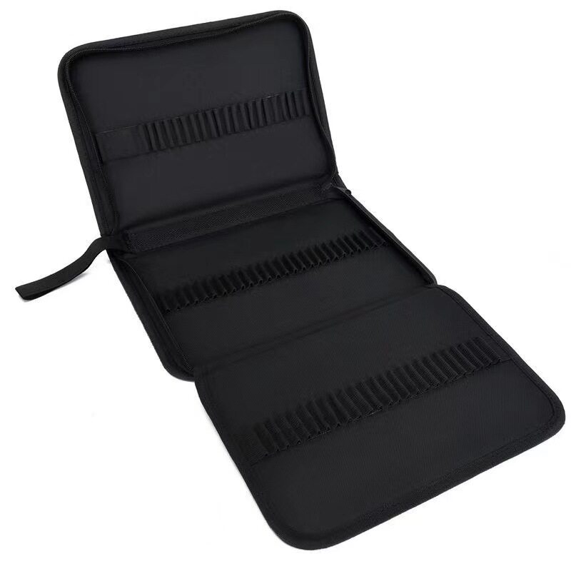 美术素描笔袋36/48/72/120孔折叠拉链款笔帘彩铅笔收纳袋厂家供应