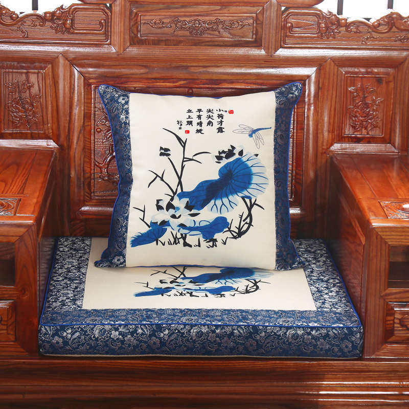 实木沙发垫中式红木质椅坐垫冬季加厚海绵防滑飘窗垫子可拆洗