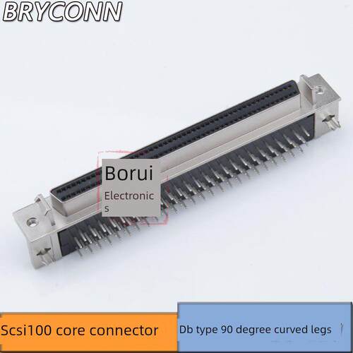 Scsi 100针连接器100P 90度弯针孔型Hpdb 100芯接口