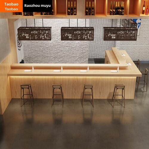 日式吧台桌料理寿司餐吧台酒吧咖啡饭厅柜台开放式覆古收银柜台定