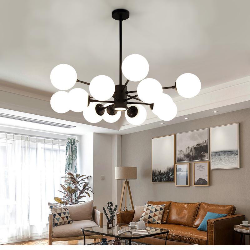 北欧风格客厅吊灯简约现代灯餐厅卧室创意玻璃圆球吊灯家用大厅灯
