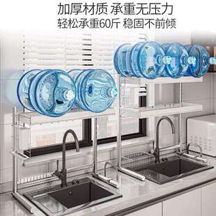 铭锈钢M687房沥水篮水槽置不物架单厨双领层碗筷收纳架