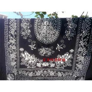 中国风惮意长方形台布140*200卡桌布 酒店茶馆餐桌 全棉手工印染