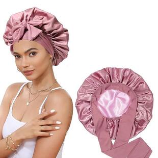 Unisex Silk Satin Double Layer Sleeping Bonnet Haircare