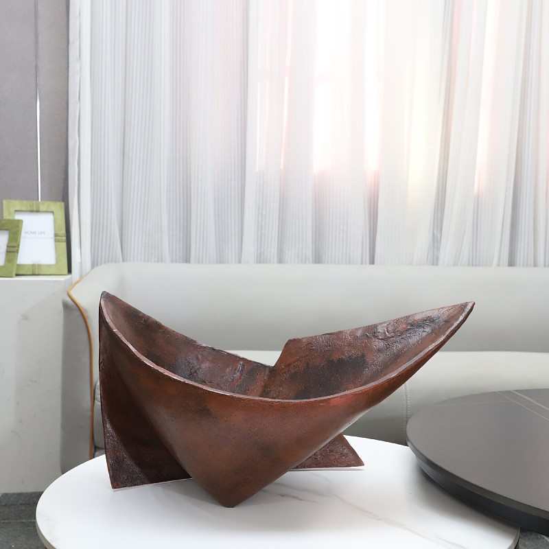 北欧创意折纸船几何形状树脂摆件酒店客厅民宿电视柜软装家居饰品