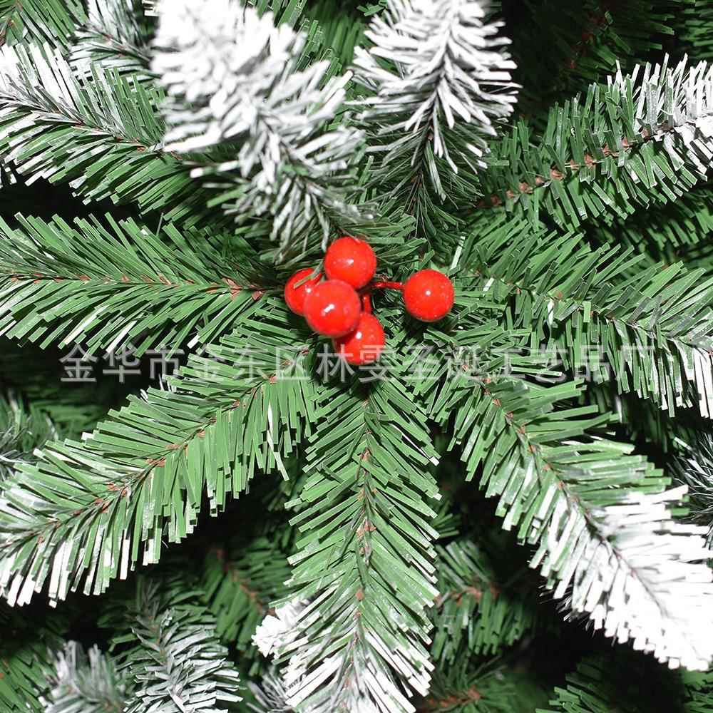 圣诞白节跨境PVC加密粉色色仿带果圣真LW43诞树摆件圣诞装饰松树