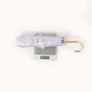 现货R3034极光色幻彩荧光超薄15D尼龙布超150克直径92厘米弯柄伞