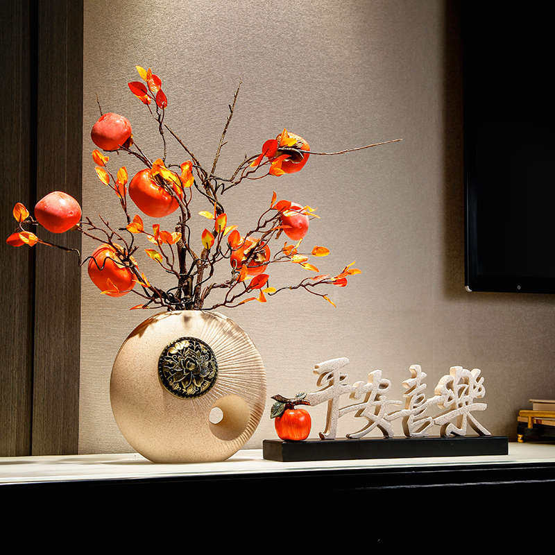 新中式电视柜装饰摆件轻奢平安喜乐玄关酒柜摆设客厅乔迁新居礼品