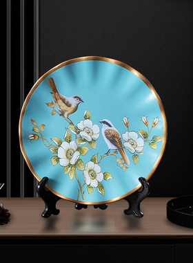 陶瓷装饰盘子摆件摆盘看盘欧式现代简约客厅电视柜酒柜装饰品摆设