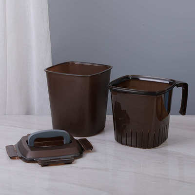 大容量干湿分离垃圾桶家用带盖按压清洁便携收纳分类家用垃圾桶