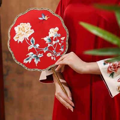 苏绣喜扇双面刺绣结婚扇古风团扇苏州绣美中式婚礼新娘秀禾服掌扇