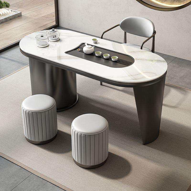 轻奢岩板茶桌自动上水烧水壶网红茶几商用客厅一体简约组合