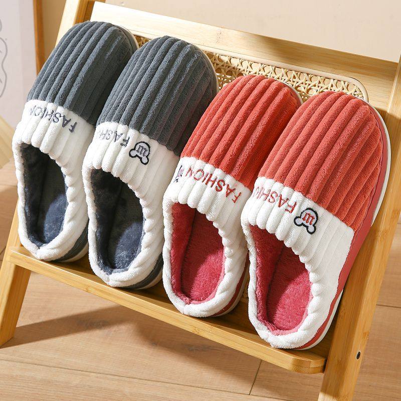 新款冬季棉拖鞋 女士冬季室内居家保暖 男女情侣家居加绒加厚棉拖