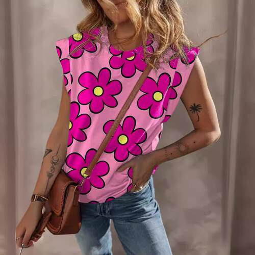 Short sleeved pullover women's printed T-shirt
