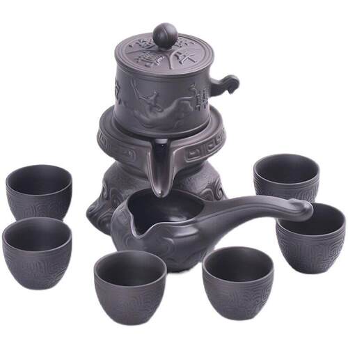 紫砂功夫茶具自动茶具套装陶瓷家用茶杯茶海泡茶器公道杯八卦茶具