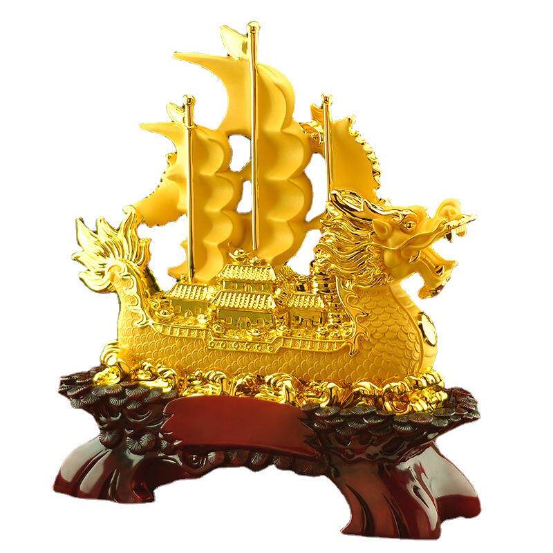 一帆风顺船摆件帆船大号工艺品办公室桌摆件招财店铺开业送礼手工