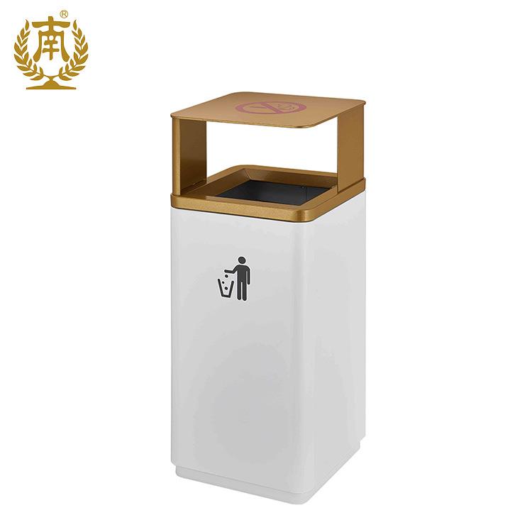 广州南方室内外公共场所商场白色铁烤漆垃圾桶带盖GPX-245