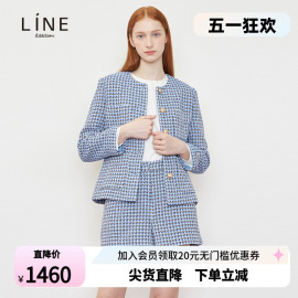 line女装短裤2024春季高腰，显瘦通勤千鸟格休闲裤nwslob4300