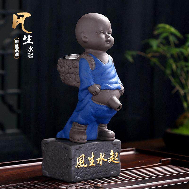 尿童茶宠摆件精品可养撒尿茶童紫砂童子尿小孩尿尿茶壶小和尚茶具
