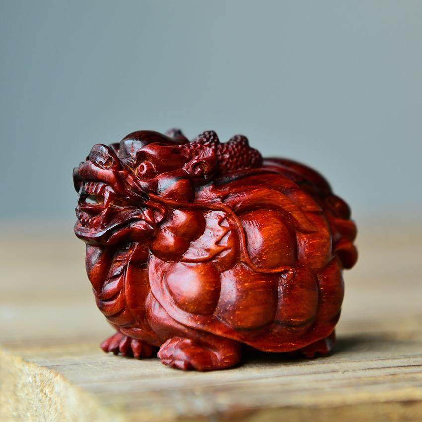 印度小叶紫檀龙龟手玩件手把件木质工艺品小叶紫檀手工艺品