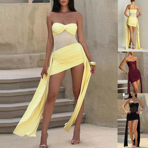 Women Summer Sexy Sleeveless Club Evening Mesh Bodycon Dress
