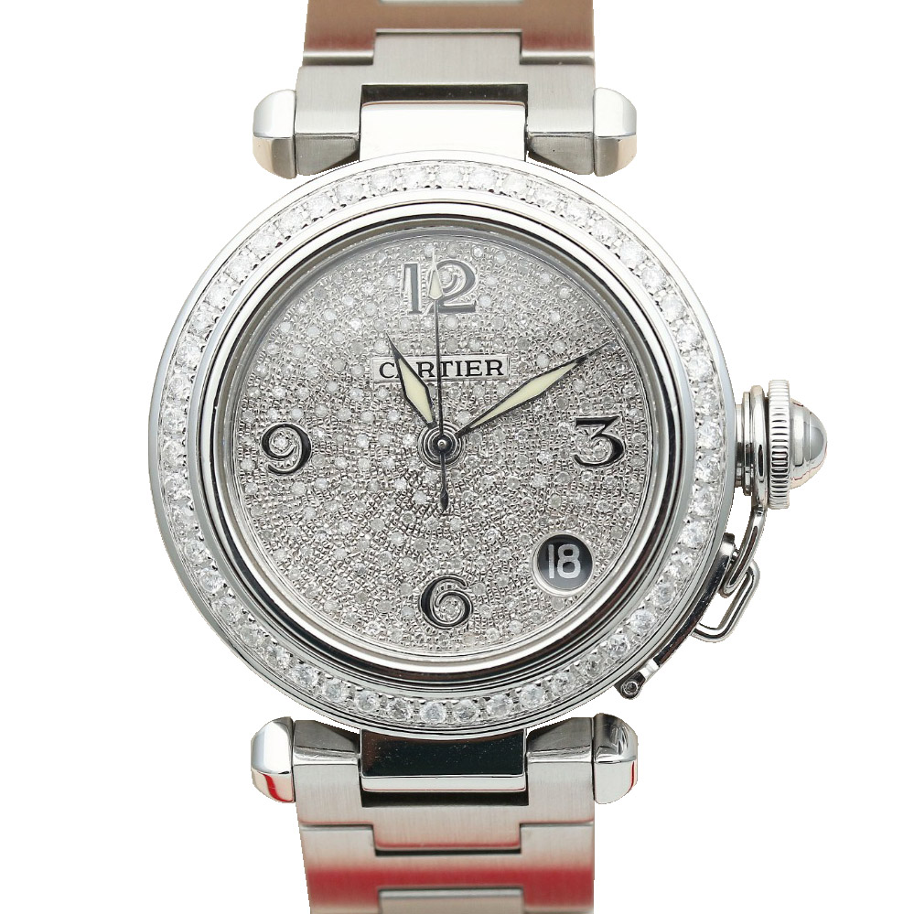 [9.8新]卡地亚帕莎满天星后镶钻自动机械表35mm