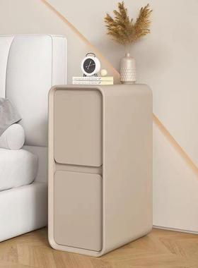 油床安头皮柜实木收纳新款轻奢储物柜质奶主卧床头柜卧室PDB家用