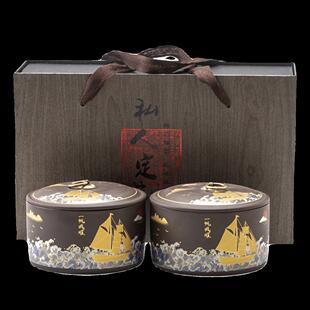 复古紫砂茶叶罐礼盒高档红茶普洱六堡茶半斤装茶叶包装盒空盒定制