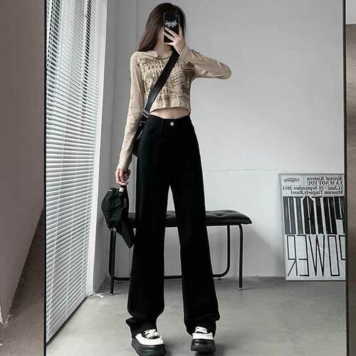 2025 women long loose casual denim pants lady jeans trousers