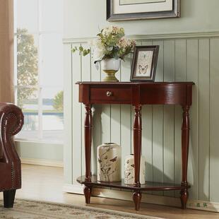 靠墙子 物半圆LAY端景台隔断饰美式 美式 玄关柜轻奢风客厅走廊桌装