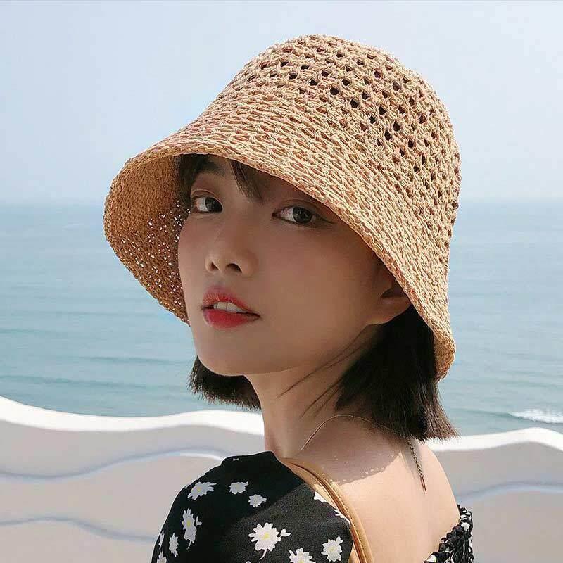 化疗后假发帽帽子假发一体女款2026新款夏天时尚光头戴镂空渔夫帽图片