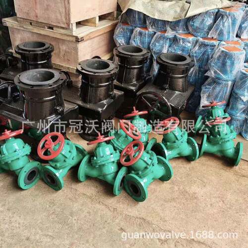 Y型衬胶隔膜阀 G45J-16 G45J-10 G45J-6不锈钢直流式衬胶隔膜阀