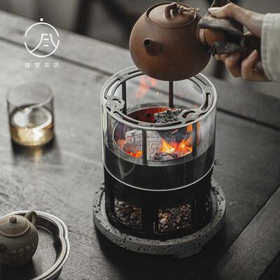 立木堂围炉煮茶碳炉炭火茶炉家用室内整套碳火茶壶烤茶煮茶器日式