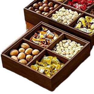 果盘高端精致高颜值轻奢胡桃木围炉煮茶托盘简约中式点心收纳盒子