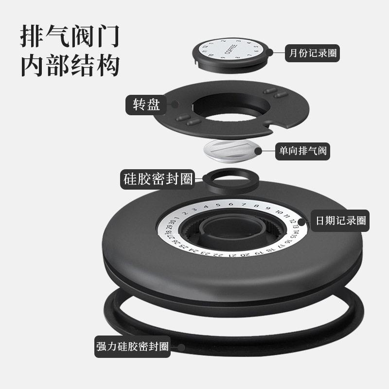 新品KFG-001厨304不锈咖物钢咖啡带钢勺啡豆房储保鲜茶叶密封