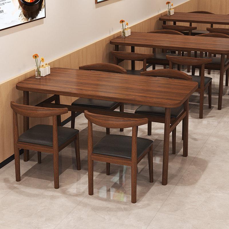 餐桌家用小户型简约客厅吃饭桌子餐饮小吃快餐店长方形商用桌椅子盖布