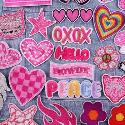 Cartoon Letters/Love Heart Embroidery Patch Iron On Patches