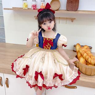 罗莉塔女童白雪公主裙2025新款夏季女孩lolita裙子儿童洋装夏装