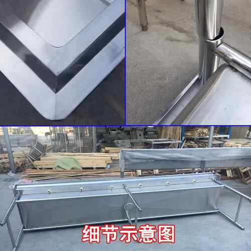包邮商用不锈钢水碗槽单槽一体学厂校多人洗手洗幼池带支架工A002