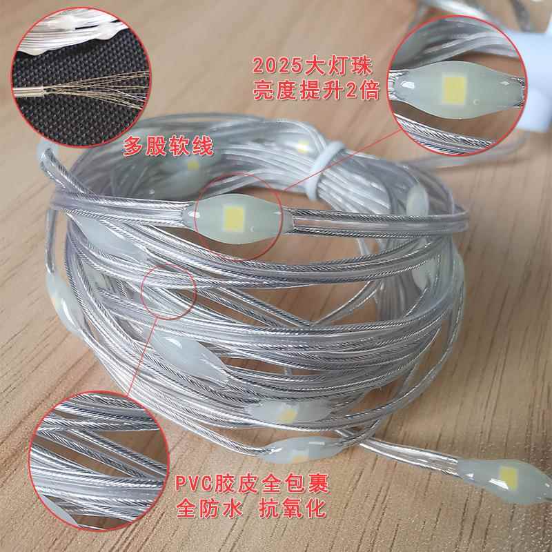 供3*3窗帘灯us线b遥控皮线直铜线窗帘彩灯串卧室LWLX串ED铜窗帘灯