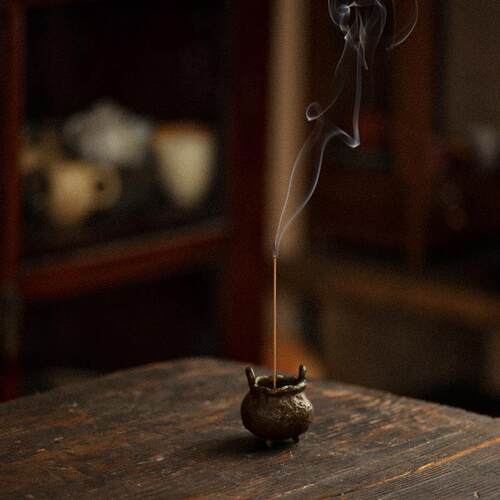 沐春堂 小丸子铜香炉 文房雅玩琴炉塔香炉摆件中式覆古小号线香插