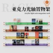 光轴亚克力杂志架置物架设计师款 墙上创意书报架亚克力置物架光轴