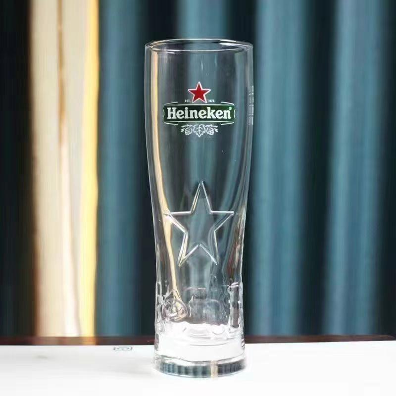 喜力啤酒杯高颜值玻璃杯白熊杯喜力杯250ml
