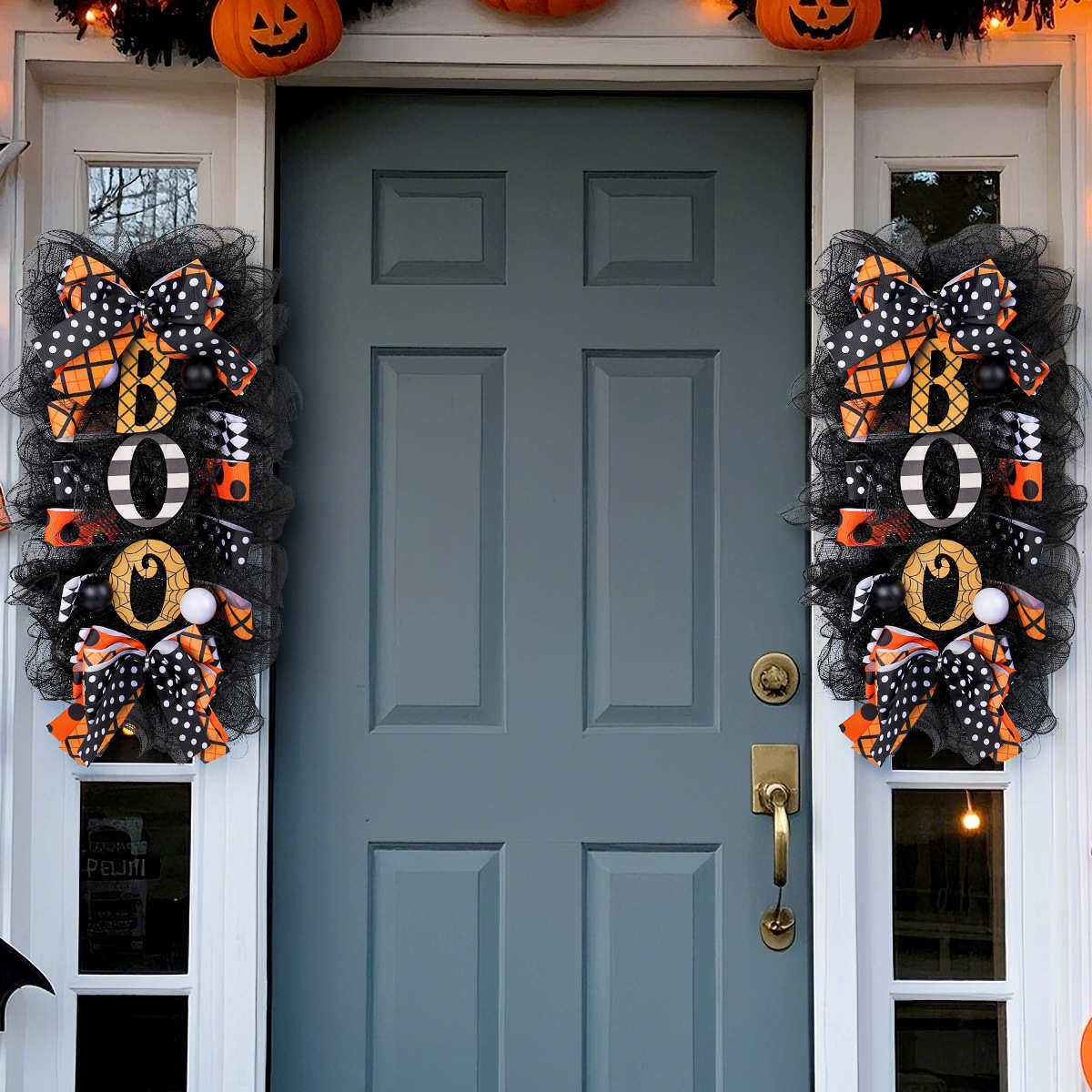 晶辰欧美万圣节挂饰花环门挂花圈鬼节惊悚南瓜门牌庭院装饰挂件,节庆用品/礼品,吊顶纱幔,淘宝优惠券,粉丝福利购,淘宝优惠卷