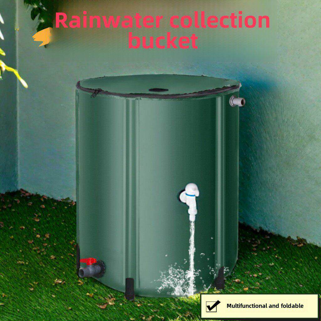 黑色户外多功能雨水收集器家用大容量折叠水桶储水洗车花园水桶