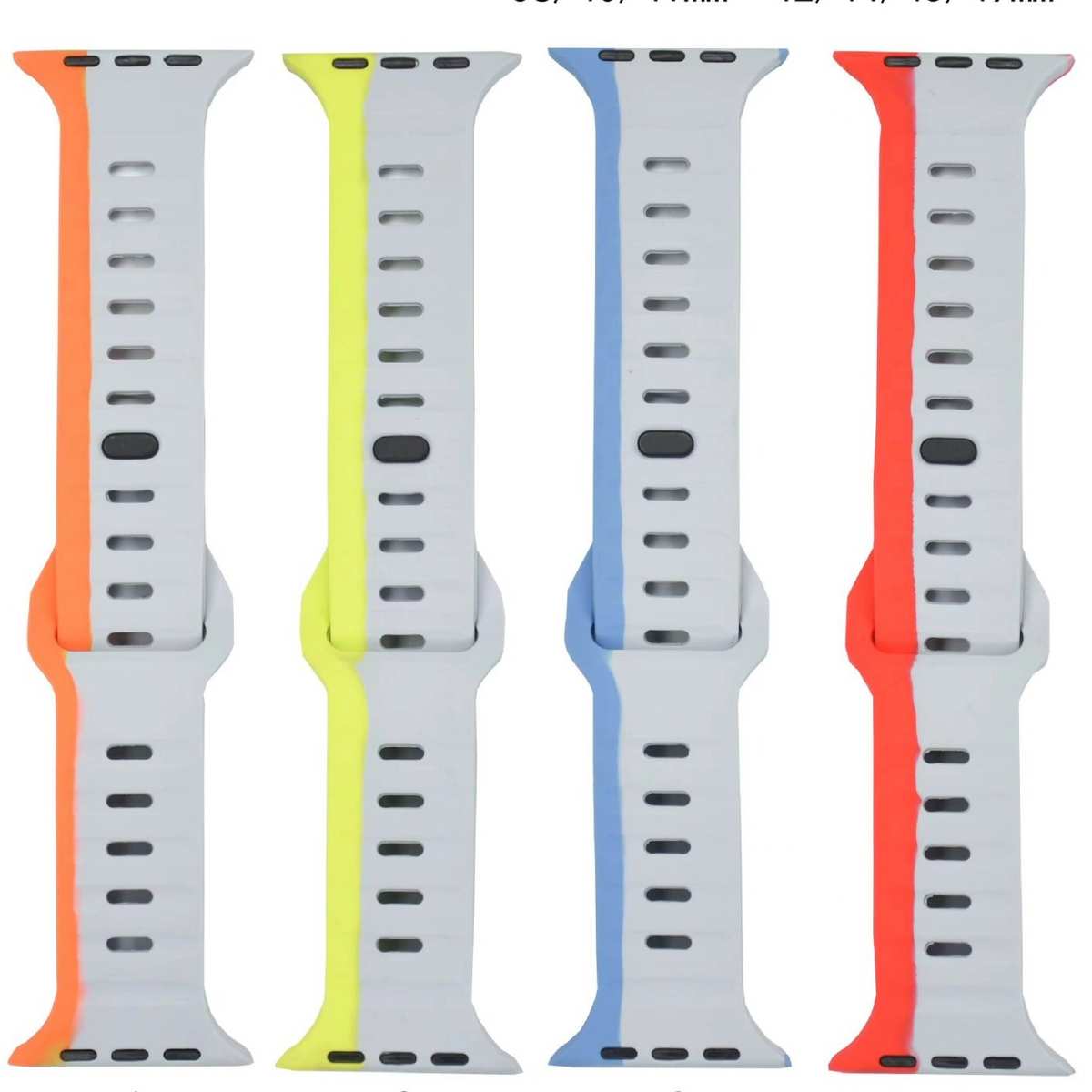 适用于苹果表带iwatch9金刚彩边方扣硅胶表带Apple手表表带ultra2