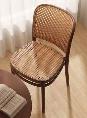 藤编子家用用加厚餐厅餐桌ONW餐舒服久坐商藤椅编椅简约塑料椅子
