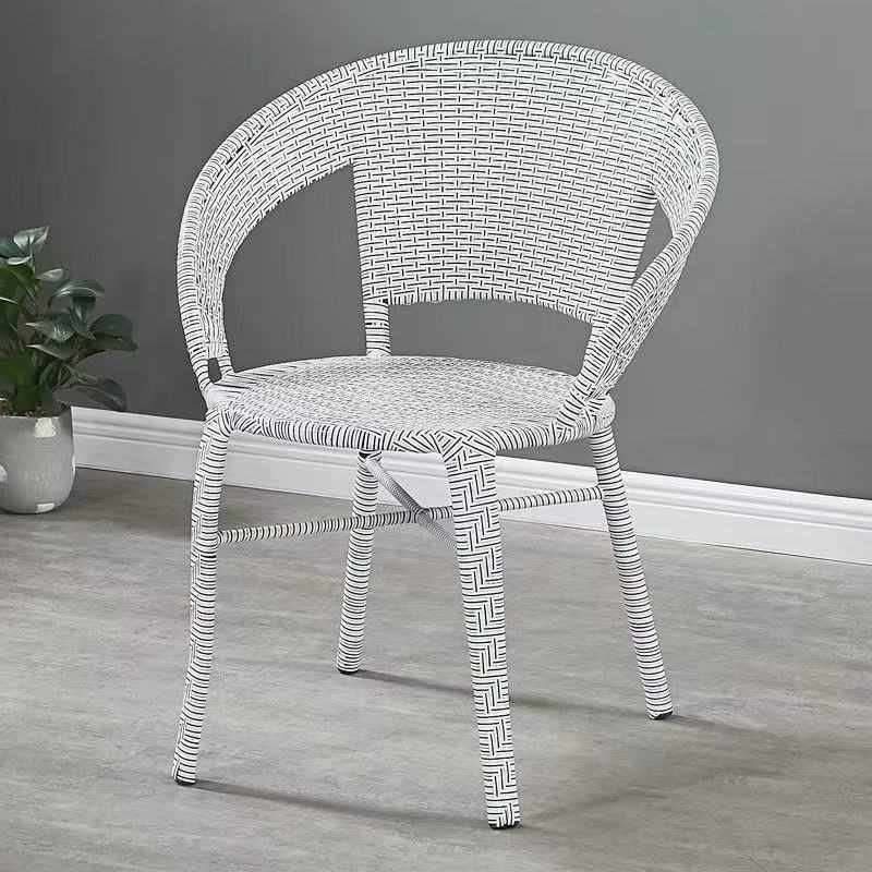 户外藤椅单人休闲靠背椅编织家用老人庭院室外简约阳台客厅小椅子