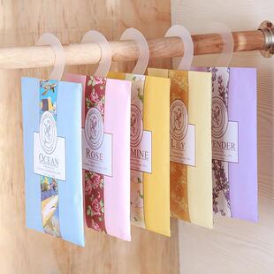 Hangable air freshening sachets for the bedroom, designed to